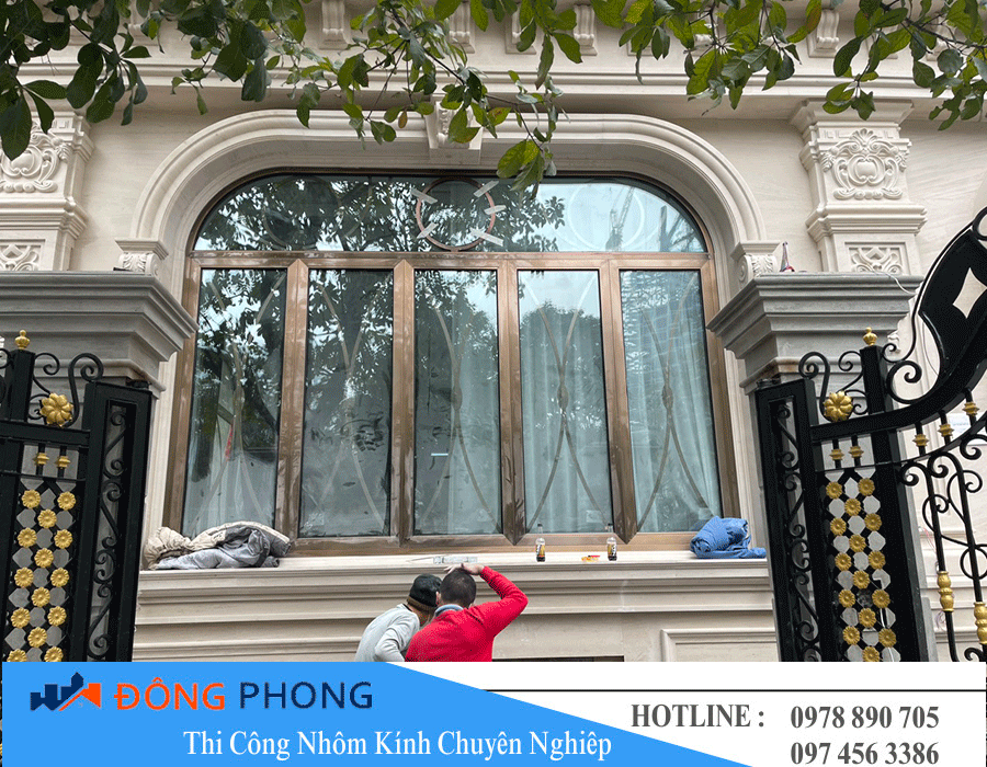 Kính Cường Lực Khung INOX Mạ Vàng